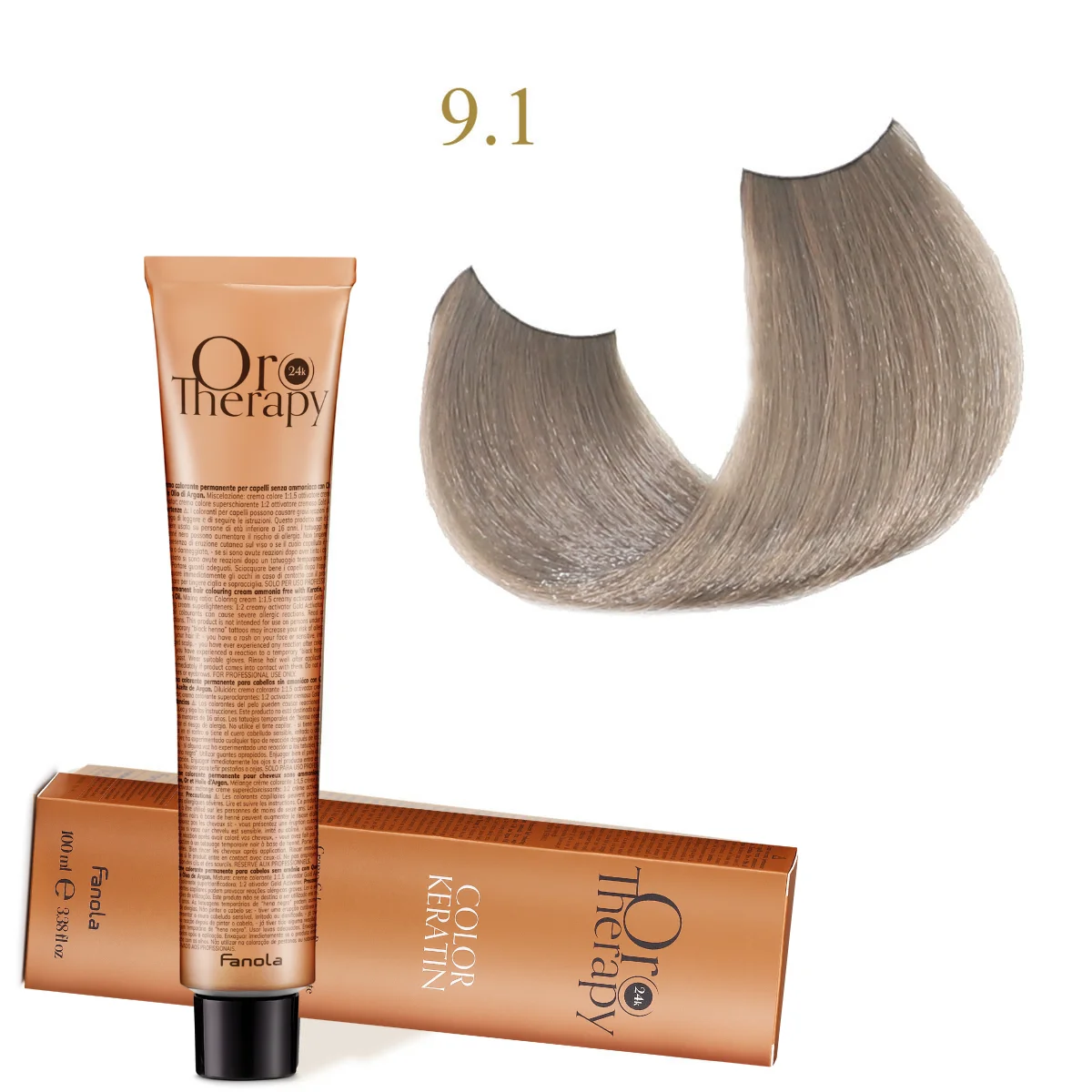Oro Therapy קרטין 100 מ"ל (ללא אמוניה) 9.1 בלונד אפר בהיר מאוד