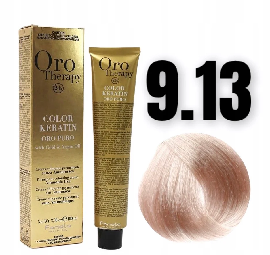 Fanola Oro Puro צבע שיער, בז' בהיר מאוד בלונד בז' מס' 9.13