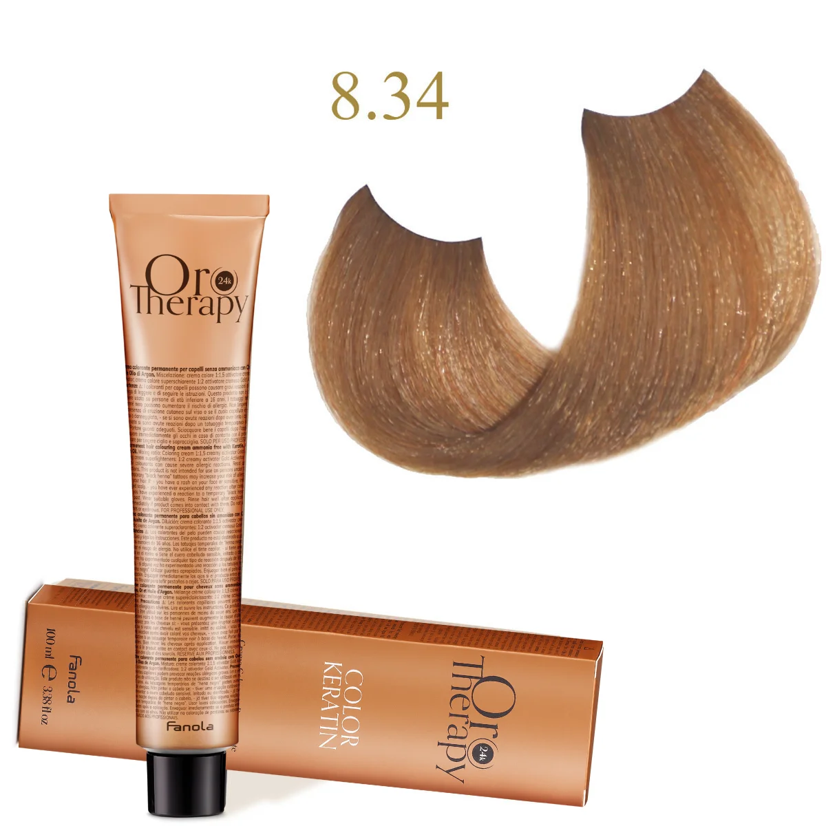Oro Therapy קראטין 100 מ"ל (ללא אמוניה) 8.34 נחושת בלונדינית זהובה