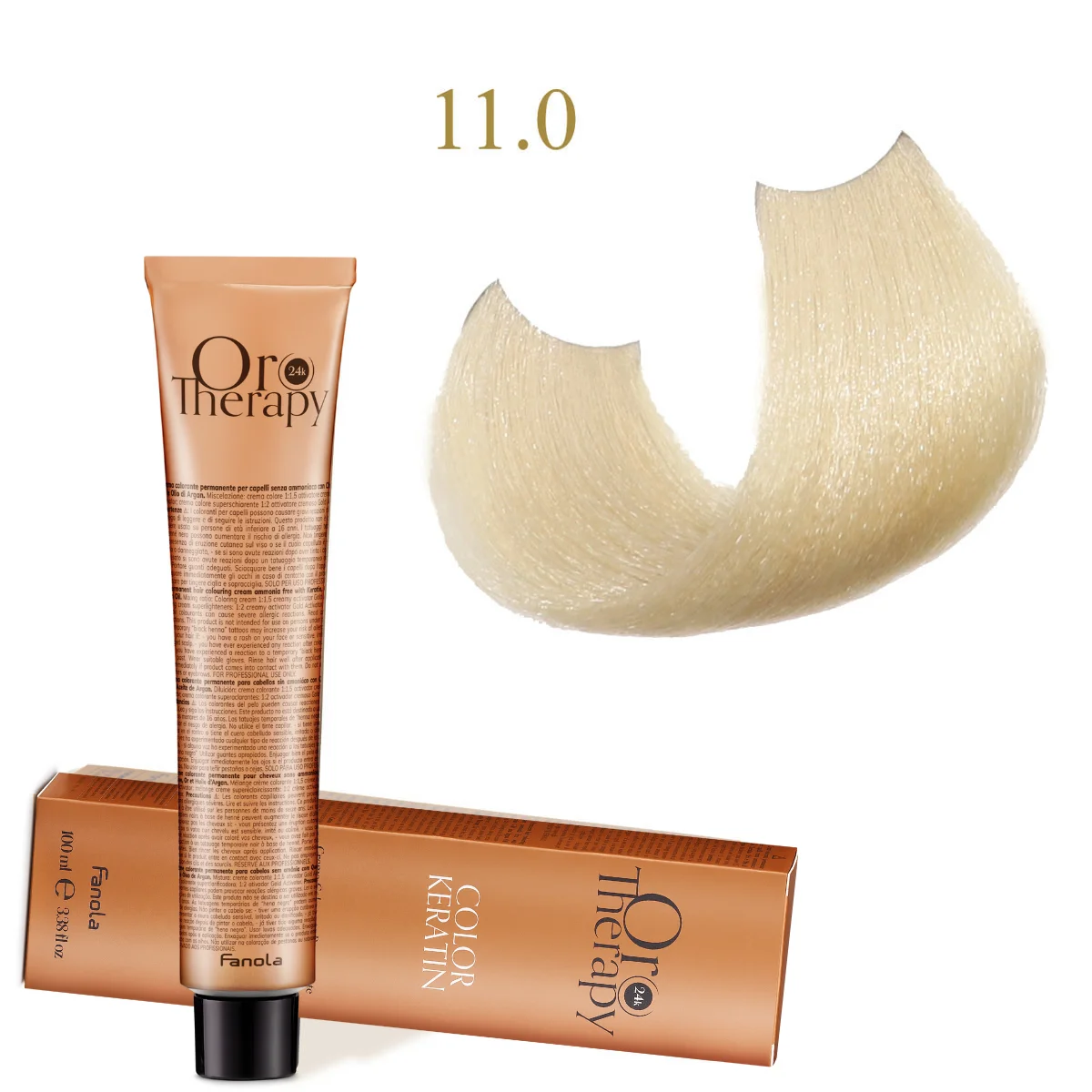 Oro Therapy, קרטין 100 מ"ל (ללא אמוניה), בלונד פלטינה בהיר מאוד 11.0