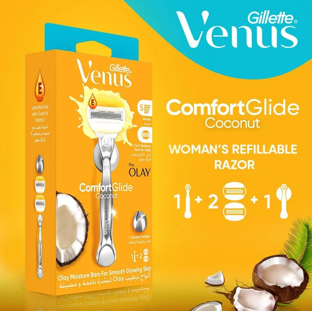 סכין גילוח ג'ילט ונוס OLAY Plus Comfort 2