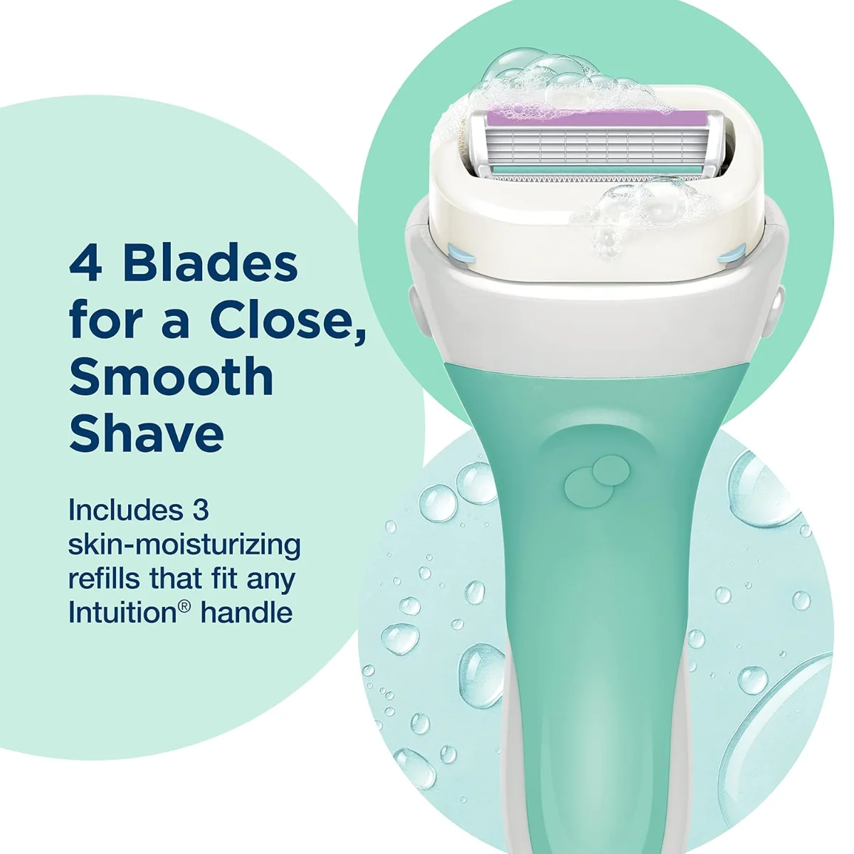 Schick Intuition Naturals סכיני גילוח לטיפוח עור רגיש - 3 חלקים 4