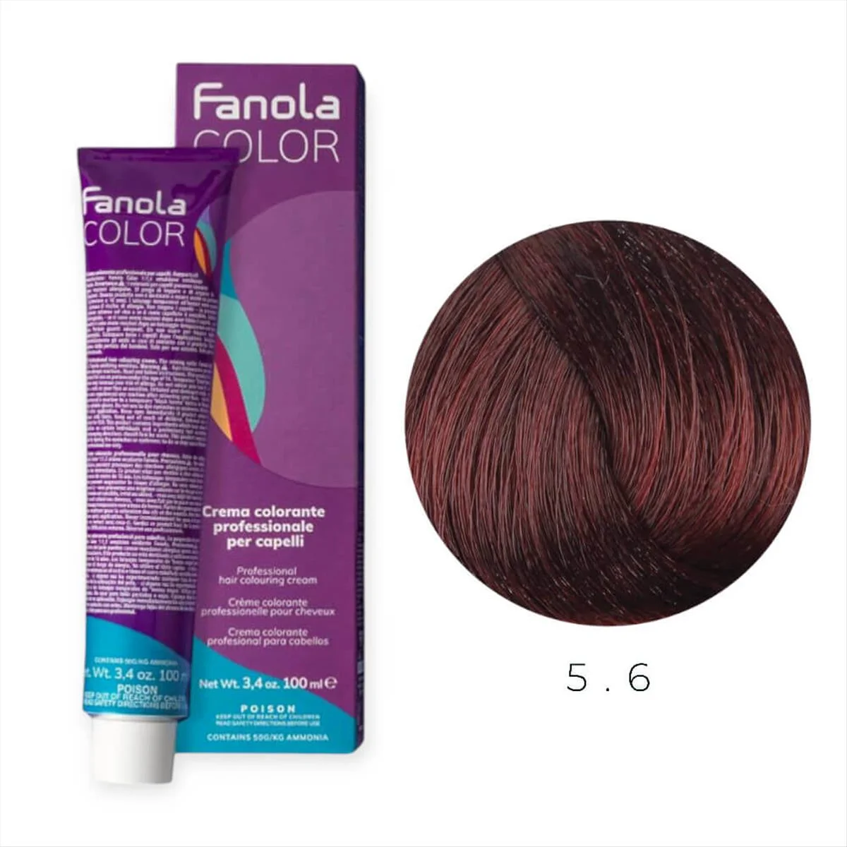 פאנולה צבע שיער מס' 5.6, חום אדמדם בהיר, 100 מ"ל