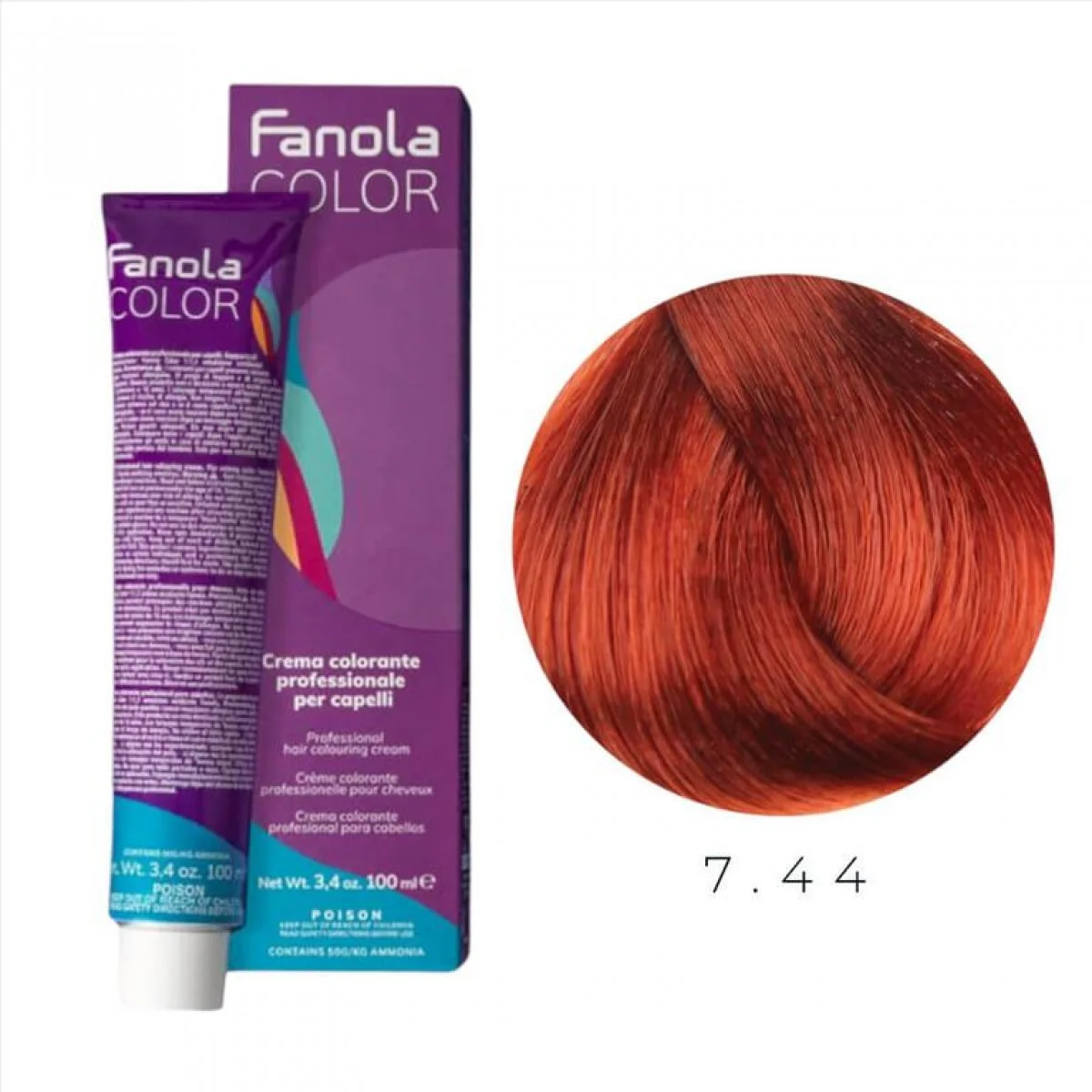פאנולה צבע שיער 7.44 100 מ"ל - Intense Copper Medium Blonde