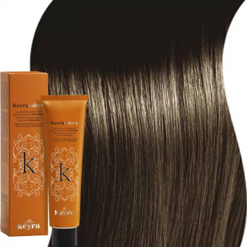 Kera Keratin Hair Dye 4+, Chestnut כהה - Keracolor Permanent Hair Dye 100 מ"ל