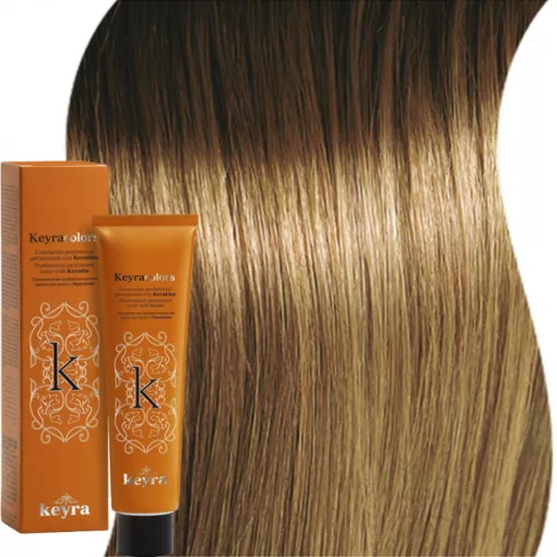 צבע שיער Kera עם קרטין 8+ בלונד בהיר עז - Keracolor צבע שיער קבוע 100 מ"ל