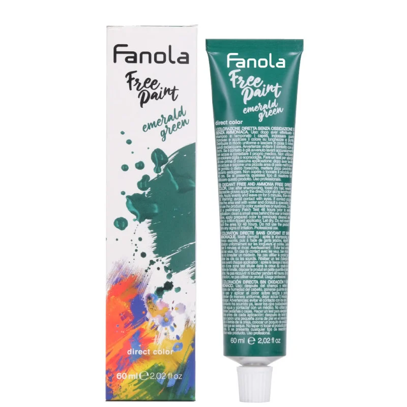 Fanola Free Paint Green צבע שיער חצי קבוע, 60 מ"ל