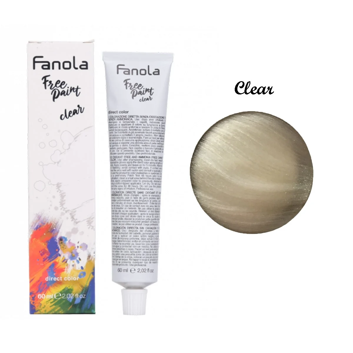 Fanola Free Paint צבע שקוף חצי קבוע צבע שיער, 60 מ"ל