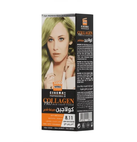 Nitro Cinema Collagen Pro Light Olive צבע שיער בלונדיני - 8.11