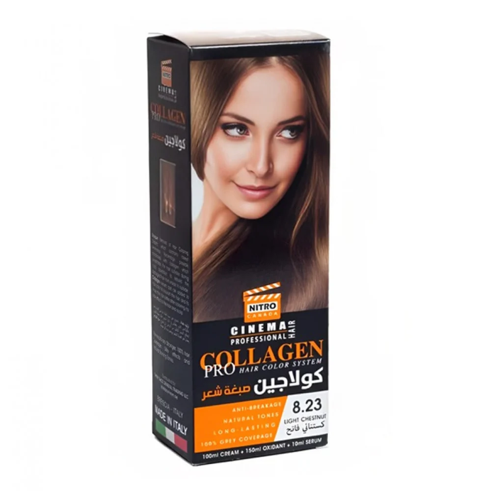 Nitro Canada Collagen Pro צבע שיער, ערמון בהיר 8.23