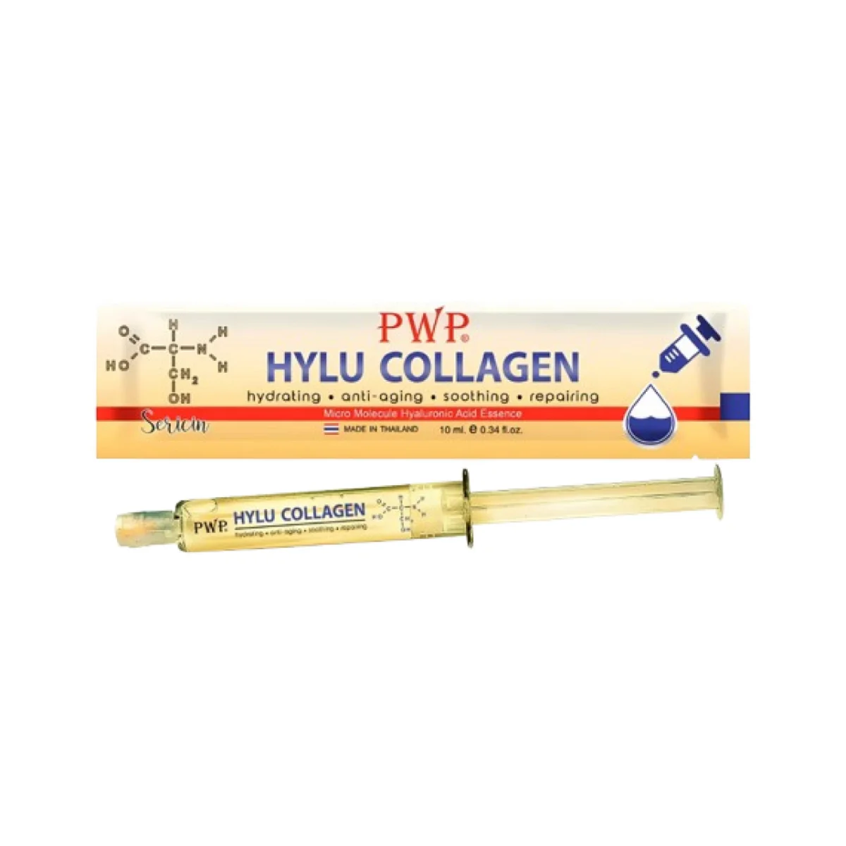 PWP Hyalo Collagen סרום לחות ונגד קמטים - 10 מ"ל, צבע זהוב