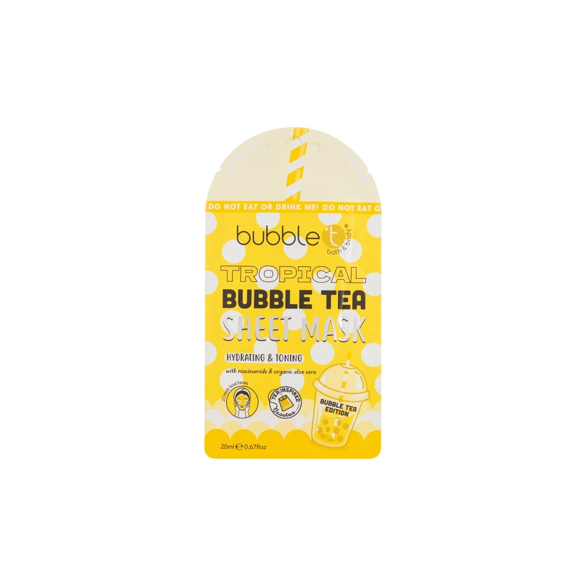 Bubble T Sheet Mask ניחוח טרופי עם אלוורה וניאצינמיד (20 מ"ל)