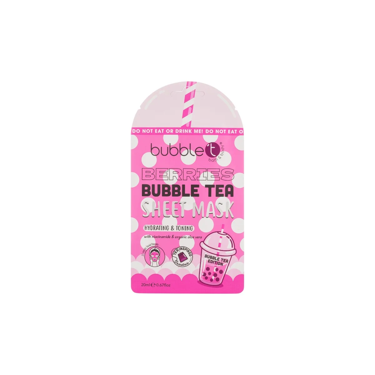 Bubble T Sheet Mask פטל עם אלוורה וניאצינמיד 20 מ"ל