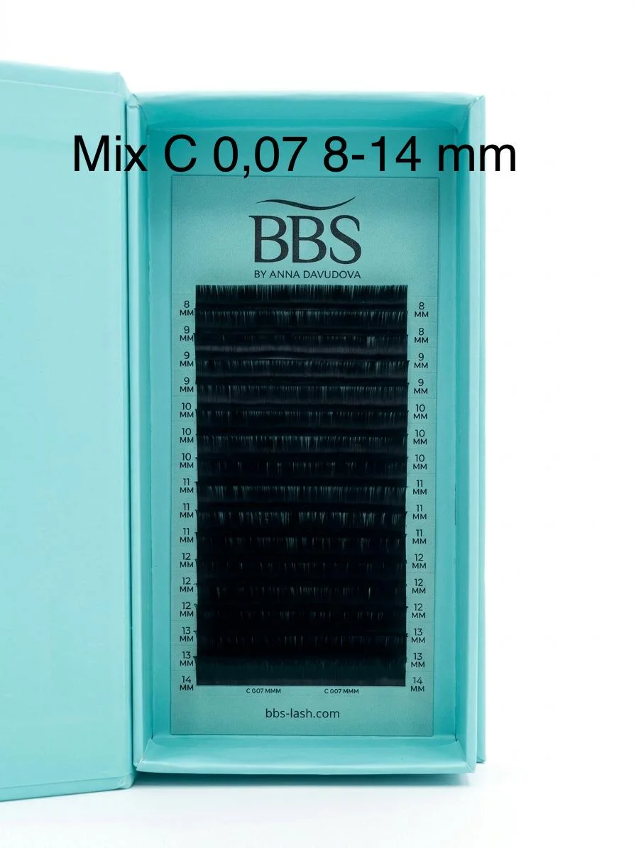 BBS 0.07 /8-14 מ"מ ריסים שיער טבעי