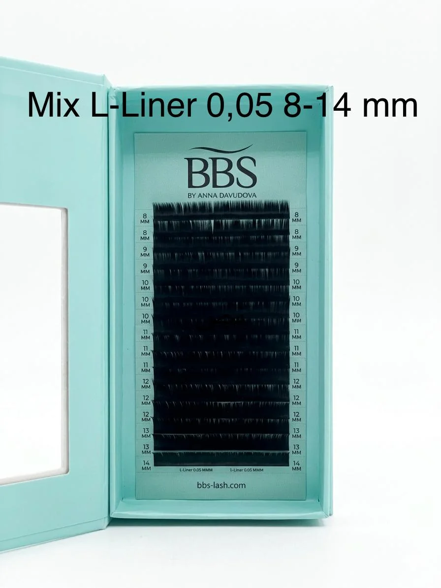 BBS MIX L-LINER 0.05 /8-14 מ"מ ריסים לשיער טבעי