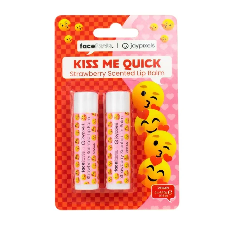 עובדות פנים Joy Pixels Strawberry Lip Balm, 2 חתיכות - 2 x 4.25 גרם
