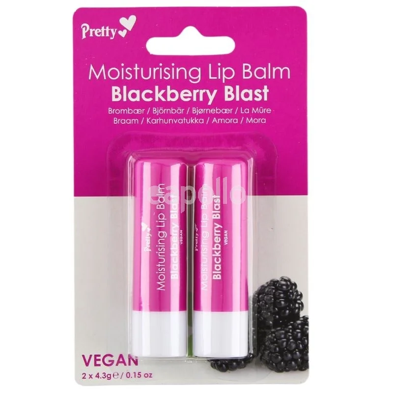 Pretty Moisturizing Lip Balm - Blackberry Flavor Twin Pack