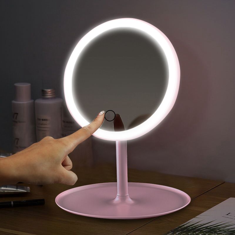 LED מראה עגולה גדולה, מופעל על סוללה 2