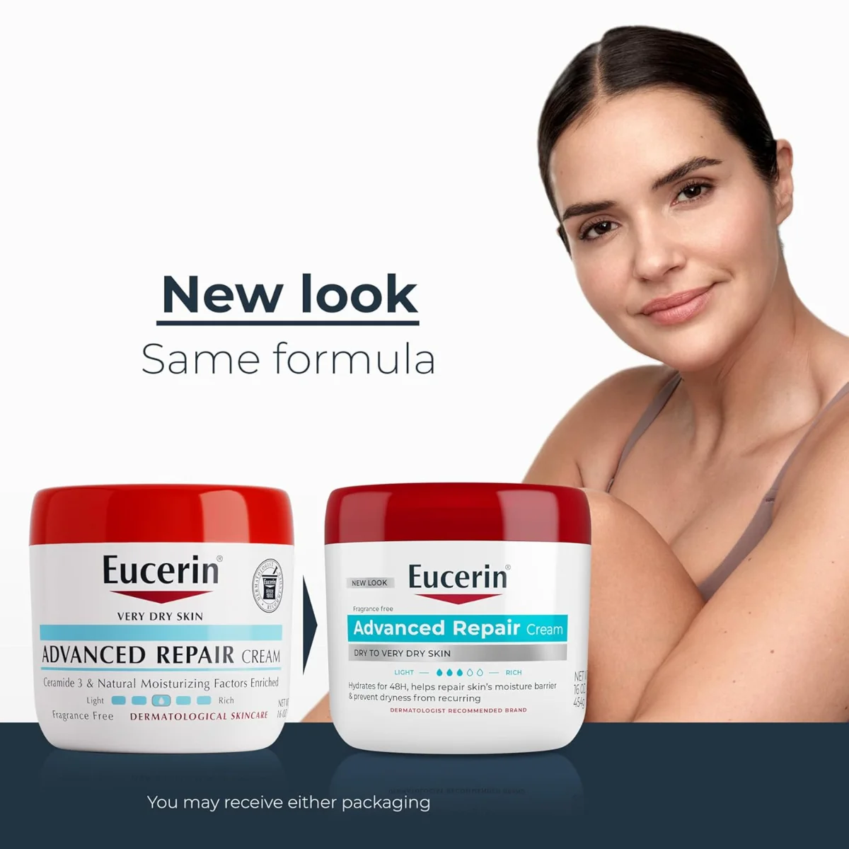 קרם תיקון גוף מתקדם של Eucerin לעור יבש במיוחד, קרם לחות יומי ללא ריח 2