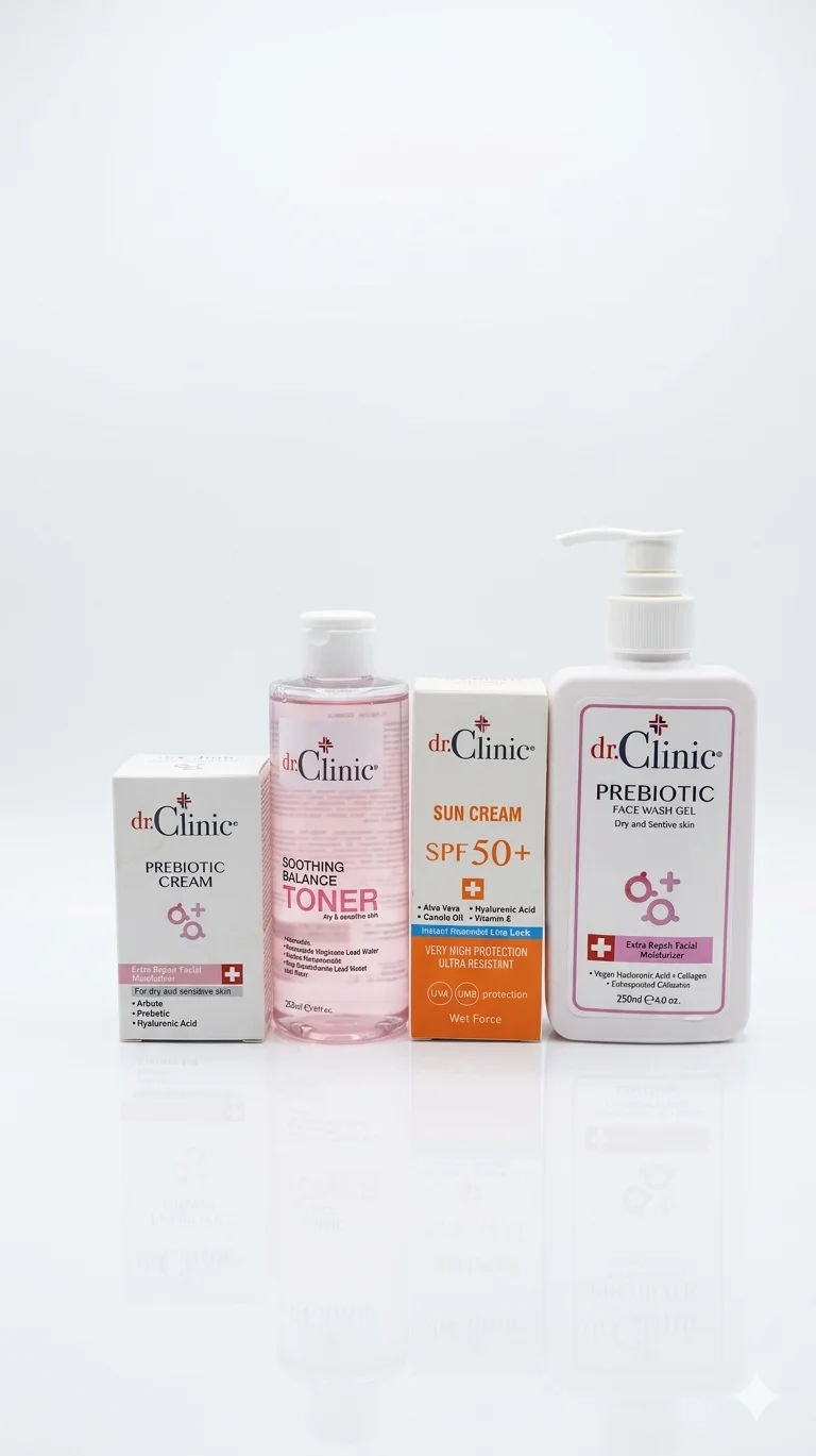סט טיפוח שלם מבית Dr. Clinic.. לעור רגיש 4 חלקים