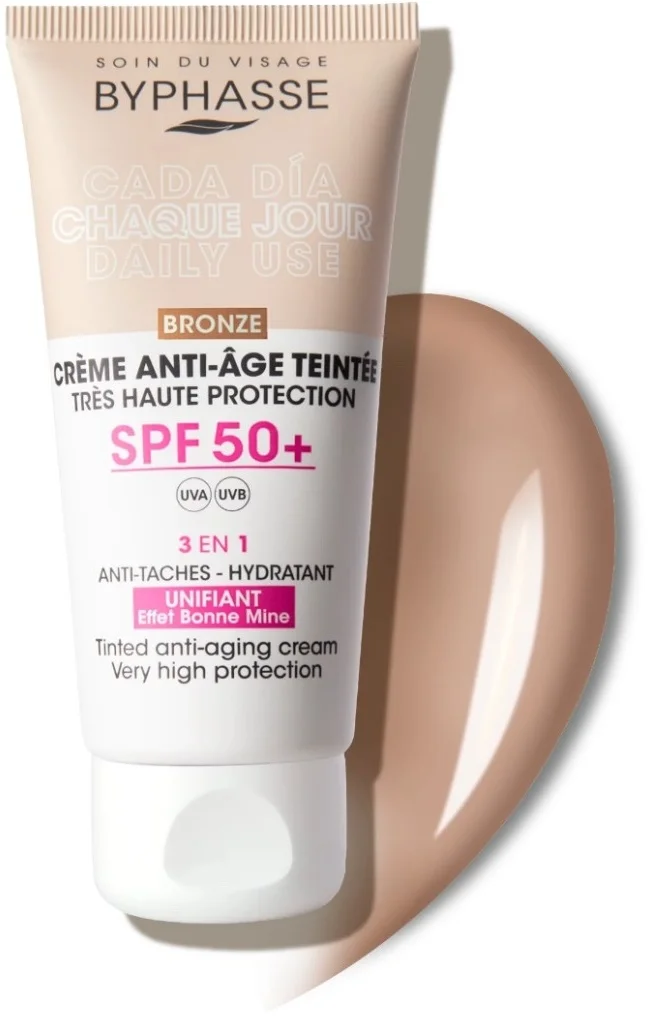 Byface אנטי אייג'ינג קרם פנים עם גוון ברונזינג ו-SPF 50+, 50 מ"ל