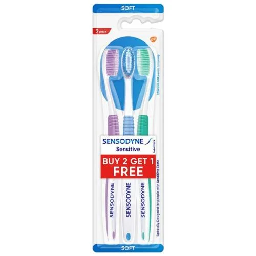 סט מברשת שיניים רכה של Sensodyne Trio