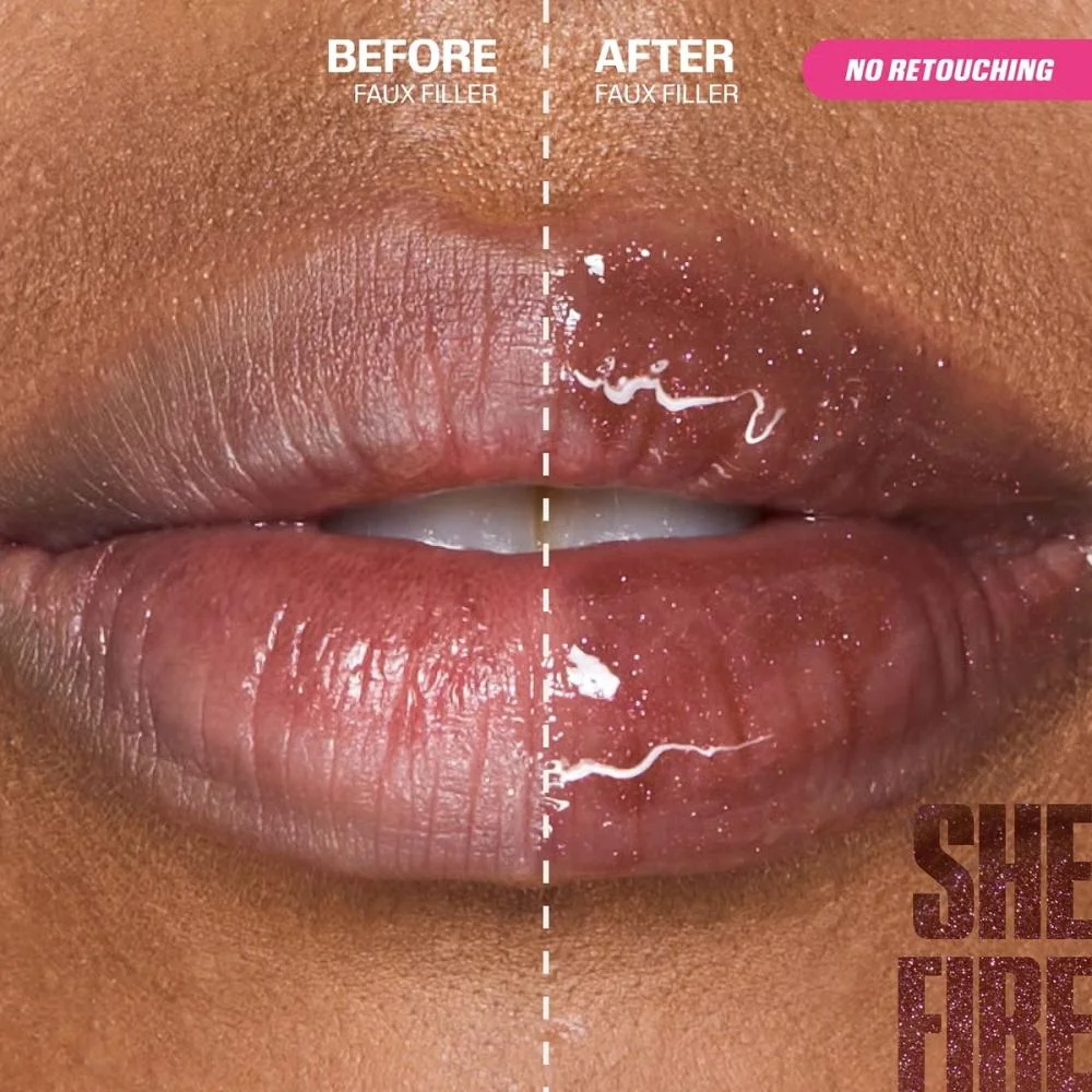 Huda Beauty Essie Nude Faux Filler Lip Gloss - She Fire 2
