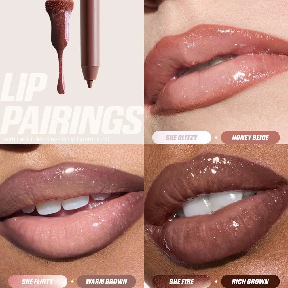 Huda Beauty Essie Nude Faux Filler Lip Gloss - She Fire 4
