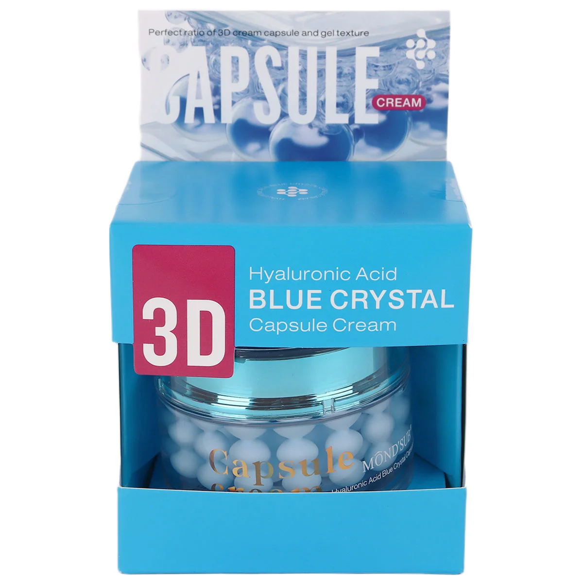 Mondsap Blue Crystal 3D Cream קפסולות לחות עם חומצה היאלורונית - 80 גרם 3