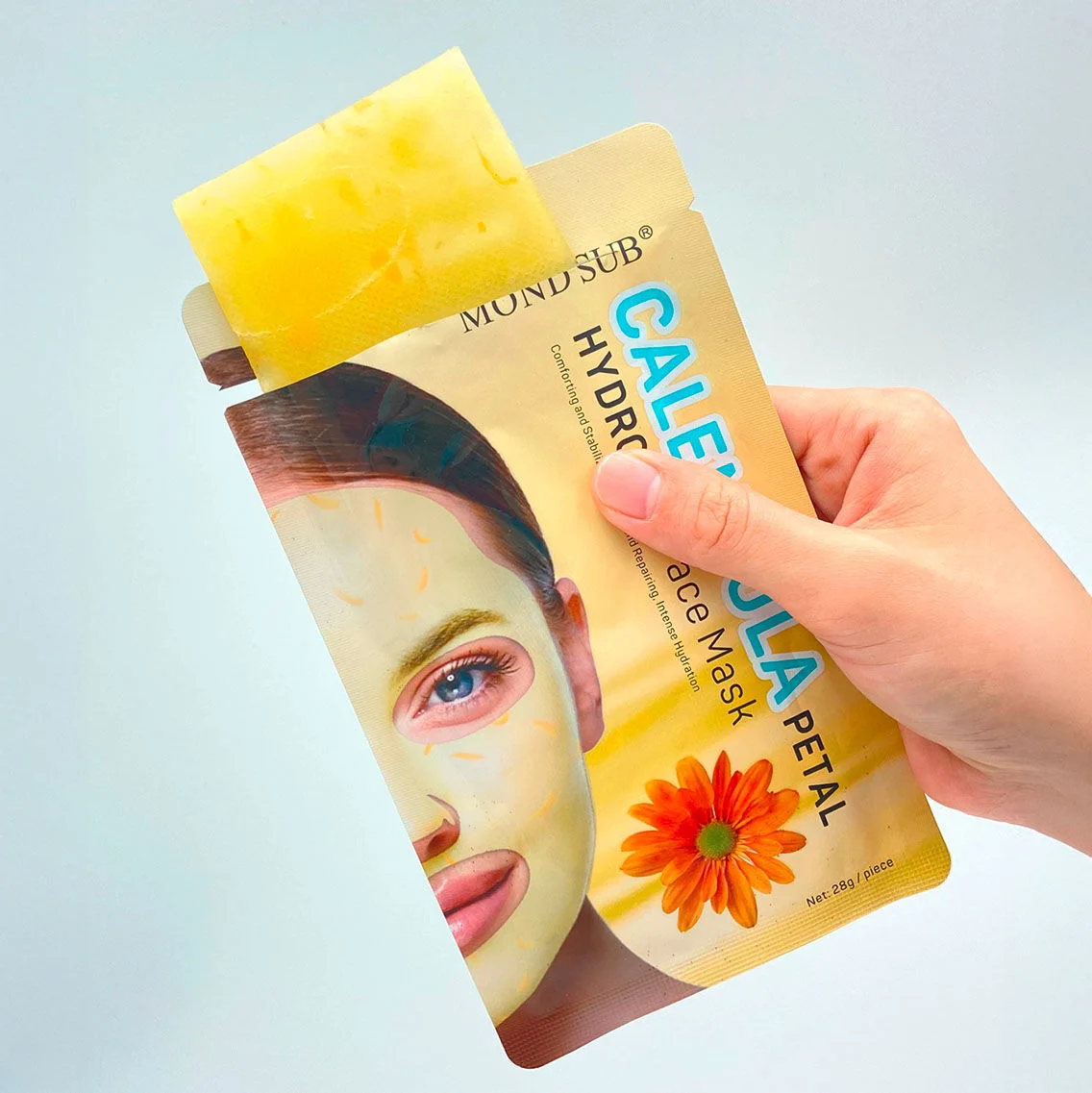 מסכת פנים Mondsp Hydrogel עם תמצית עלי כותרת של קלנדולה 2