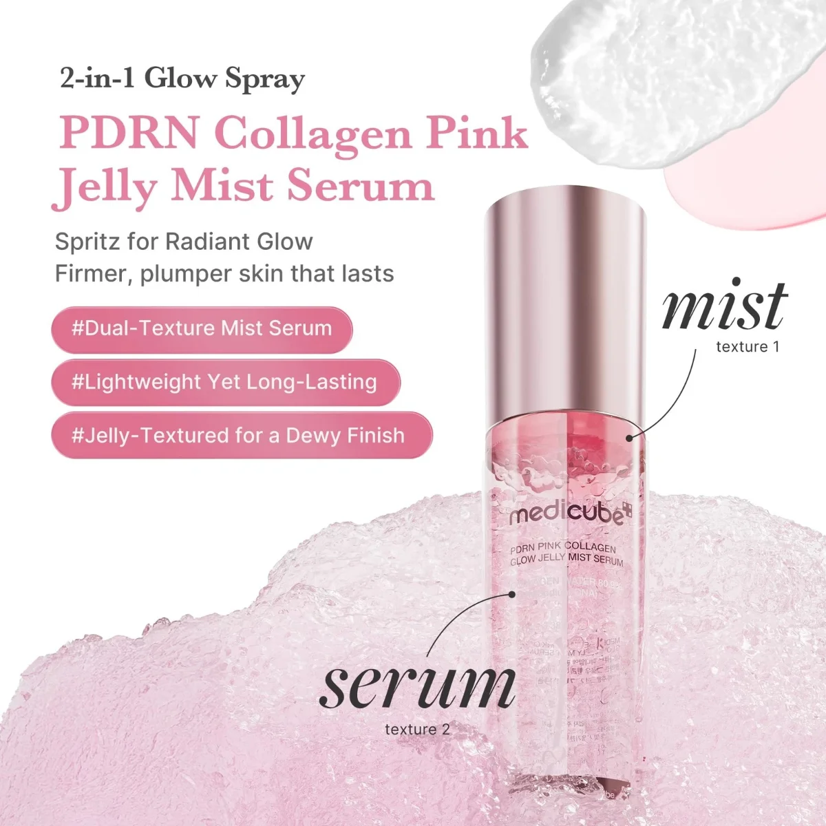 Medicup PDR Serum Pink Collagen Glow Jelly Mist 100 מ"ל 2