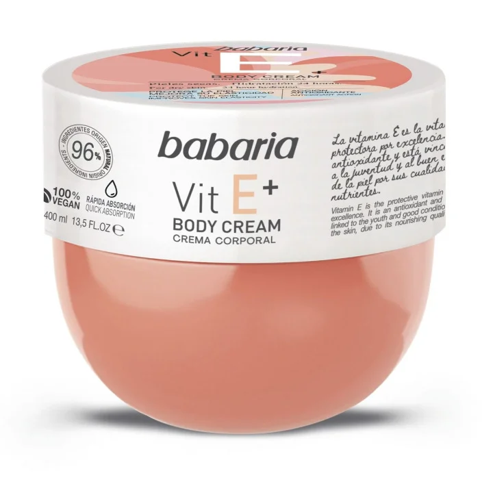 BABARIA VIT E+ BODY CREAM 400ML - קרם לחות לגוף עם ויטמין E