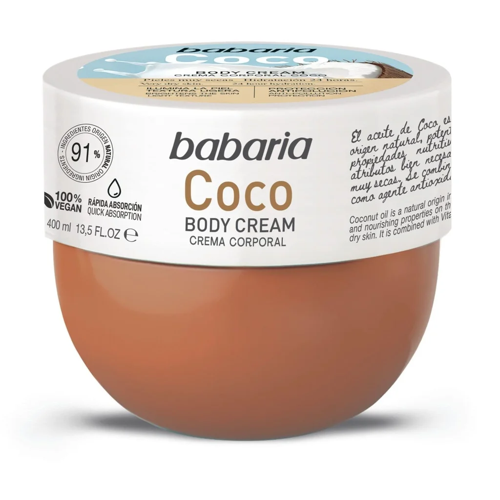 BABARIA COCO BODY CREAM (400 מ"ל) קרם גוף לחות עם קוקוס