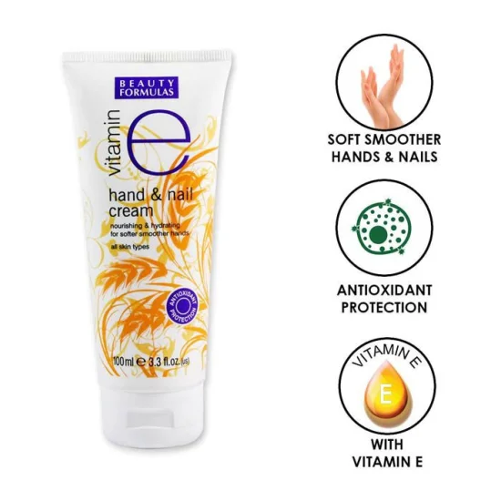 Beauty Formula קרם ידיים וציפורניים עם ויטמין E - 100 מ"ל