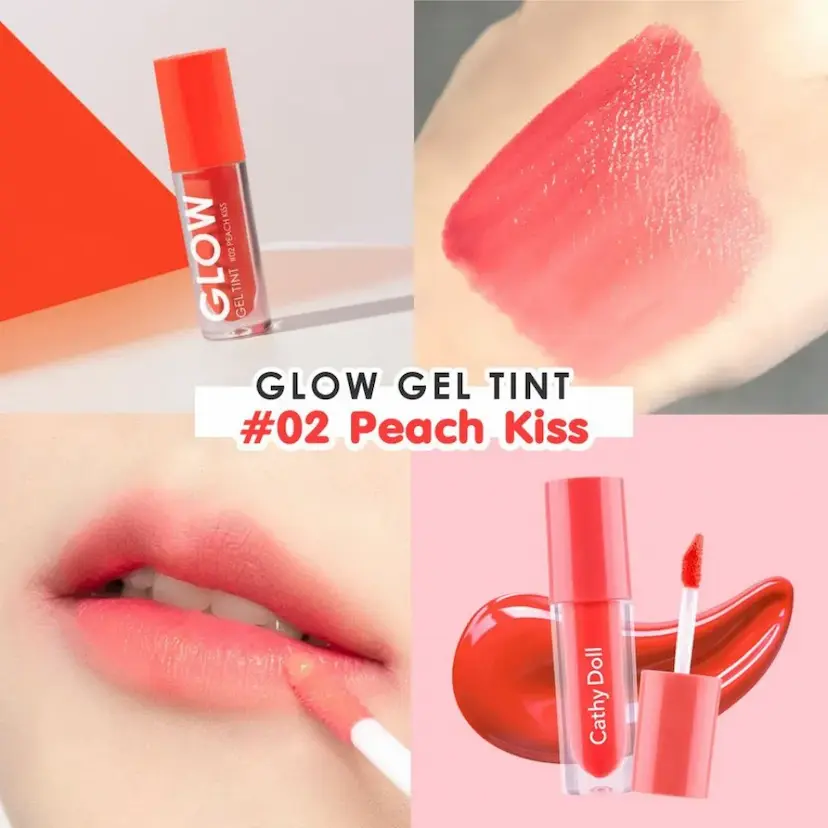 Cathy Doll Glow Gel Tint #02 Peach Kiss (2.4 גרם) 2