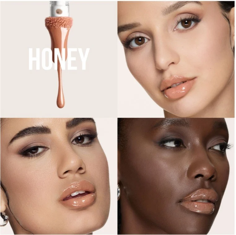 Huda Beauty Faux Filler Extra Shine Lip Gloss - דבש 3.9 מ"ל 3