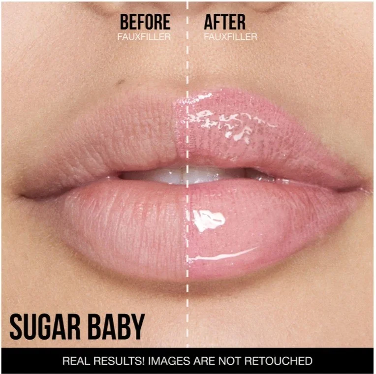 Huda Beauty Faux Filler Extra Shine Lip Gloss - שוגר בייבי 3.9 מ"ל 2