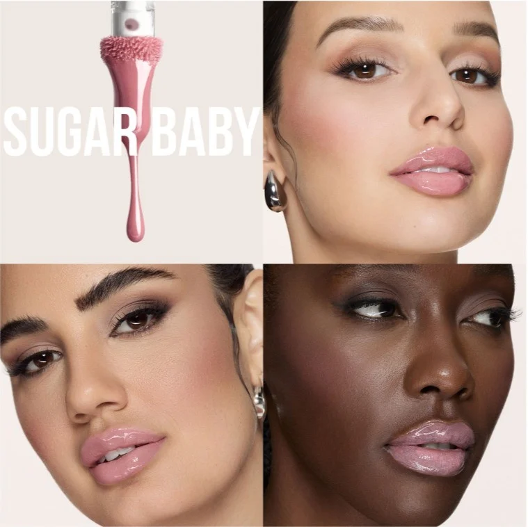 Huda Beauty Faux Filler Extra Shine Lip Gloss - שוגר בייבי 3.9 מ"ל 3