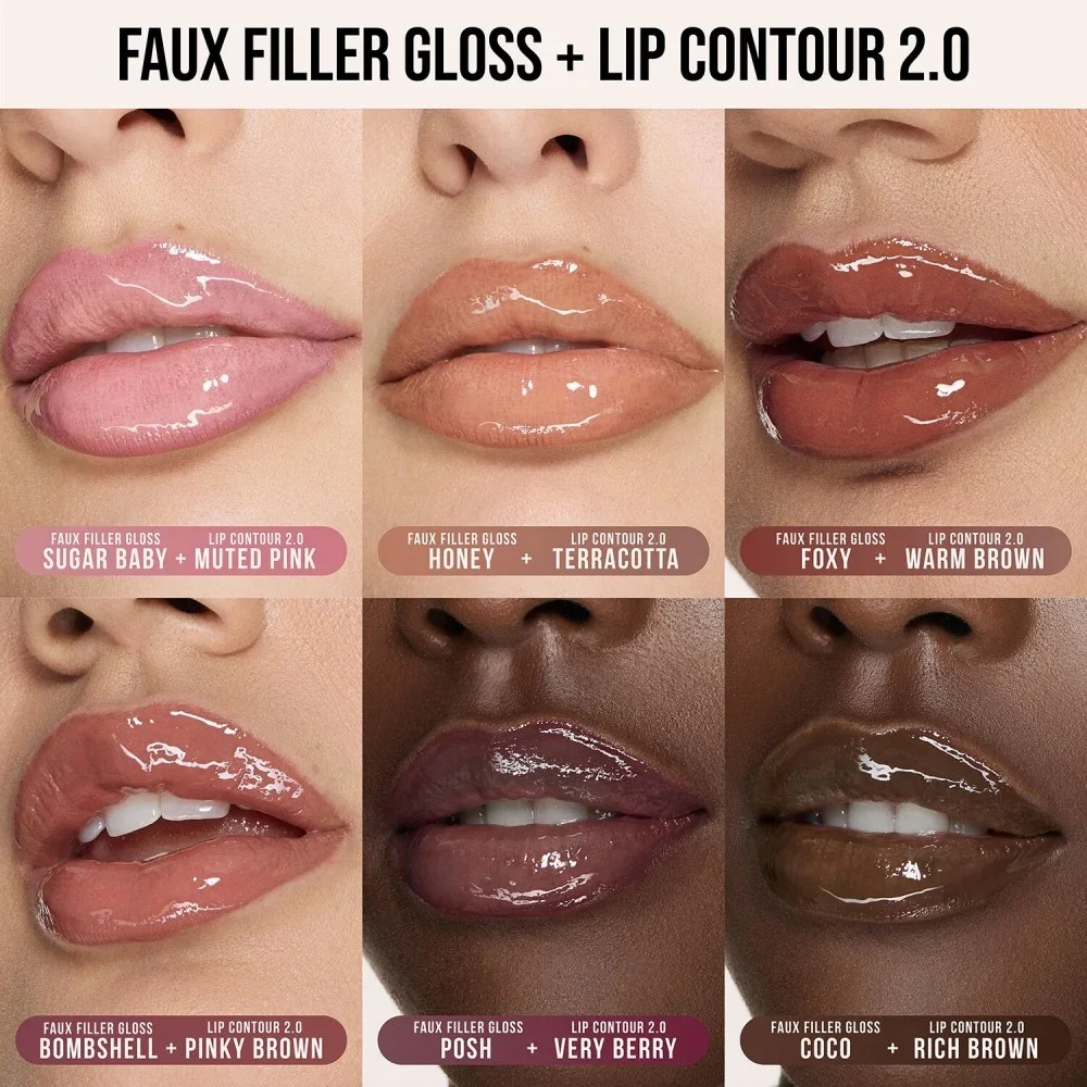 Huda Beauty Faux Filler Extra Shine Lip Gloss - שוגר בייבי 3.9 מ"ל 7