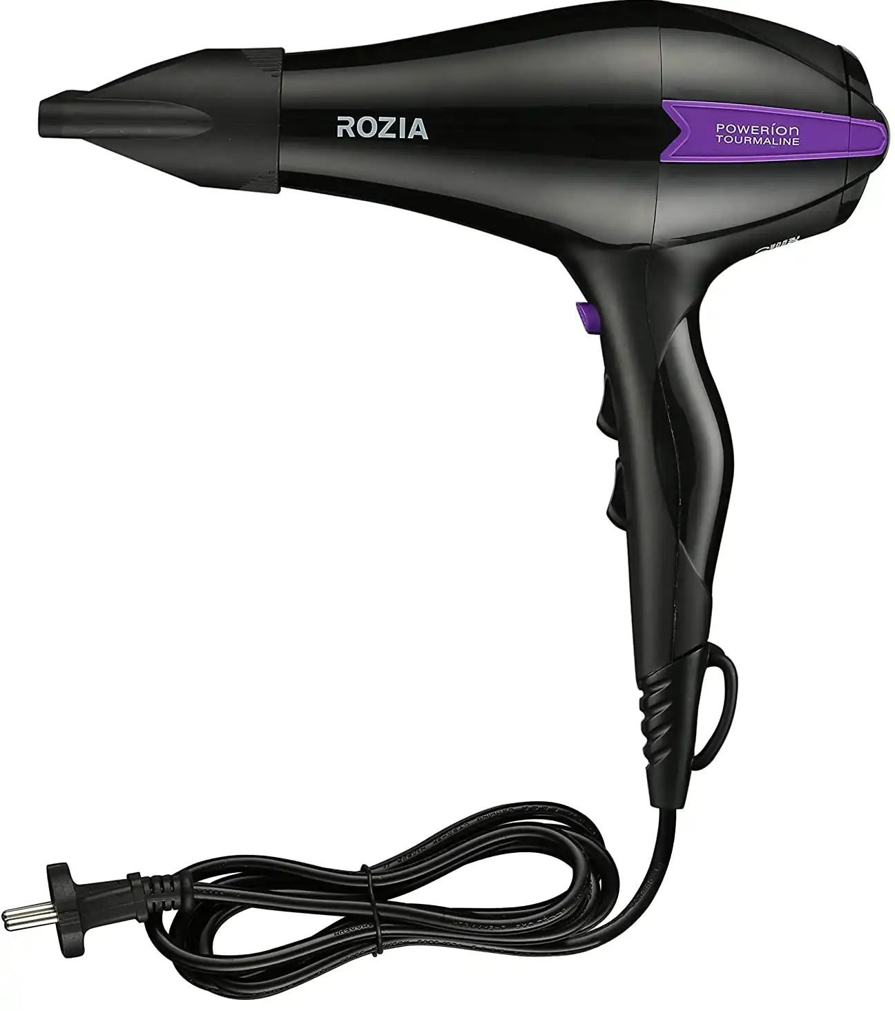 מייבש שיער Rosia, 2500 וואט, שתי מהירויות, שחור, HC8508 עם מברשת מייבש שיער לילדות 4