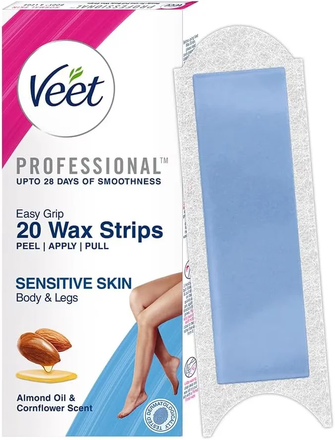 ערכת שעווה לגוף מלא של Veet לעור רגיש (20 רצועות)
