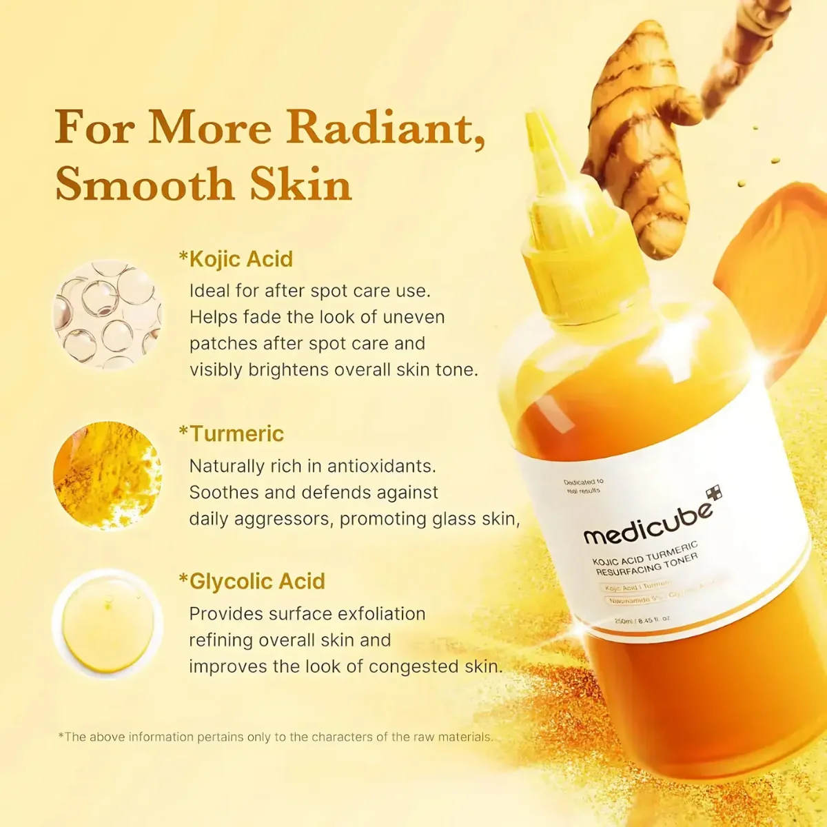 Medicube Skin Rejuvenating Toner with Kojic Acid וכורכום 250 מ"ל 4