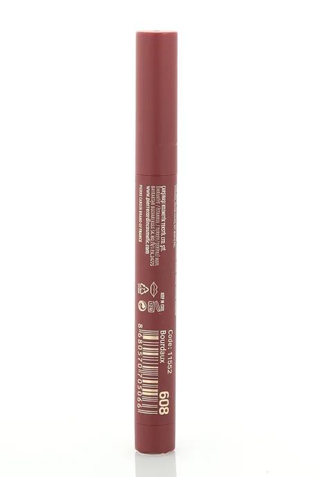 שפתון פייר קרדין Chubby Silky Matte – שפתון עיפרון עמיד למים רך מאט – בורדו-608 5