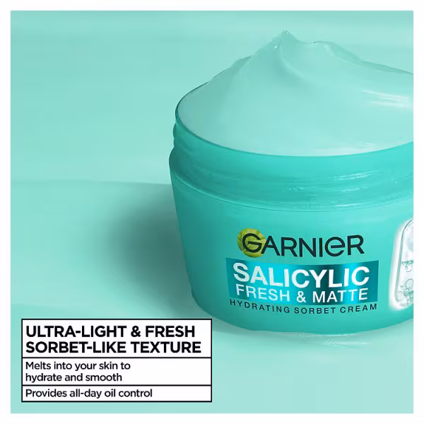 קרם לחות של Garnier Salicylic Fresh & Matt לעור שמן 3