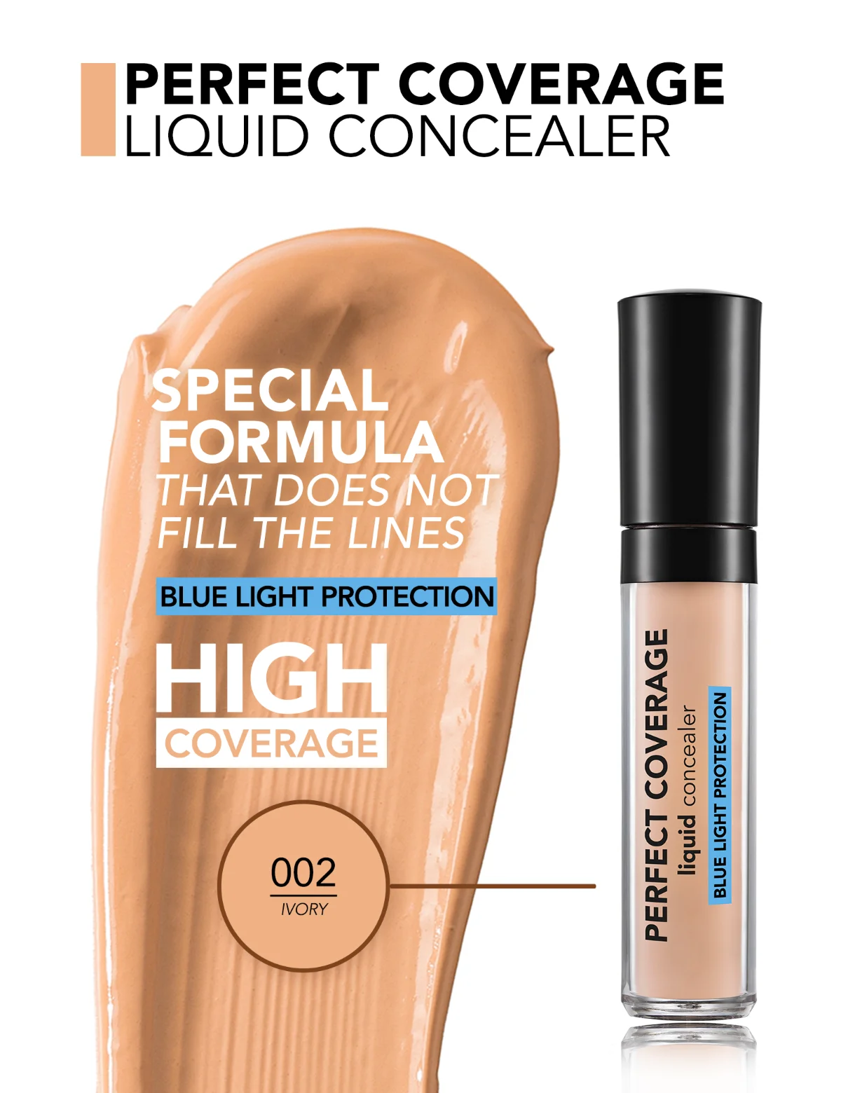 Perfect Coverage Liquid Concealer 002 Ivory flormar 3