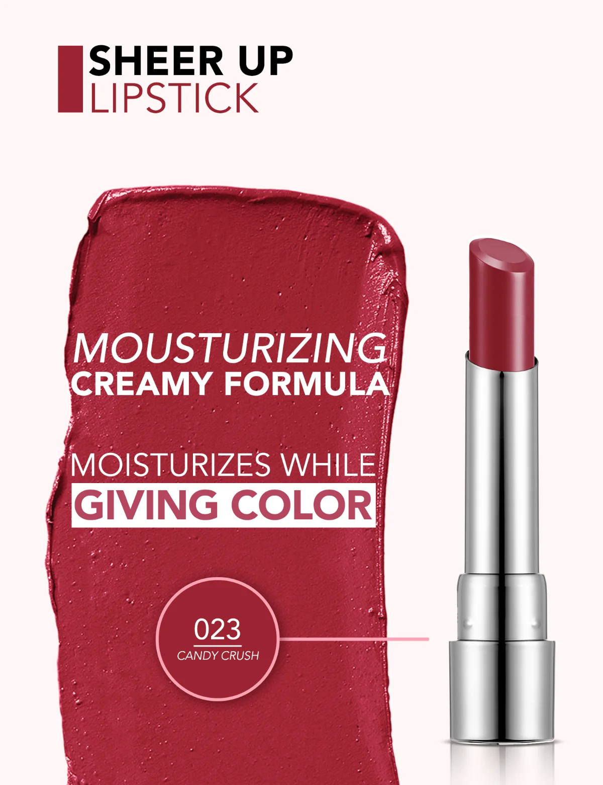 floramar Sheer Up Lipstick 023 Candy Crush 3