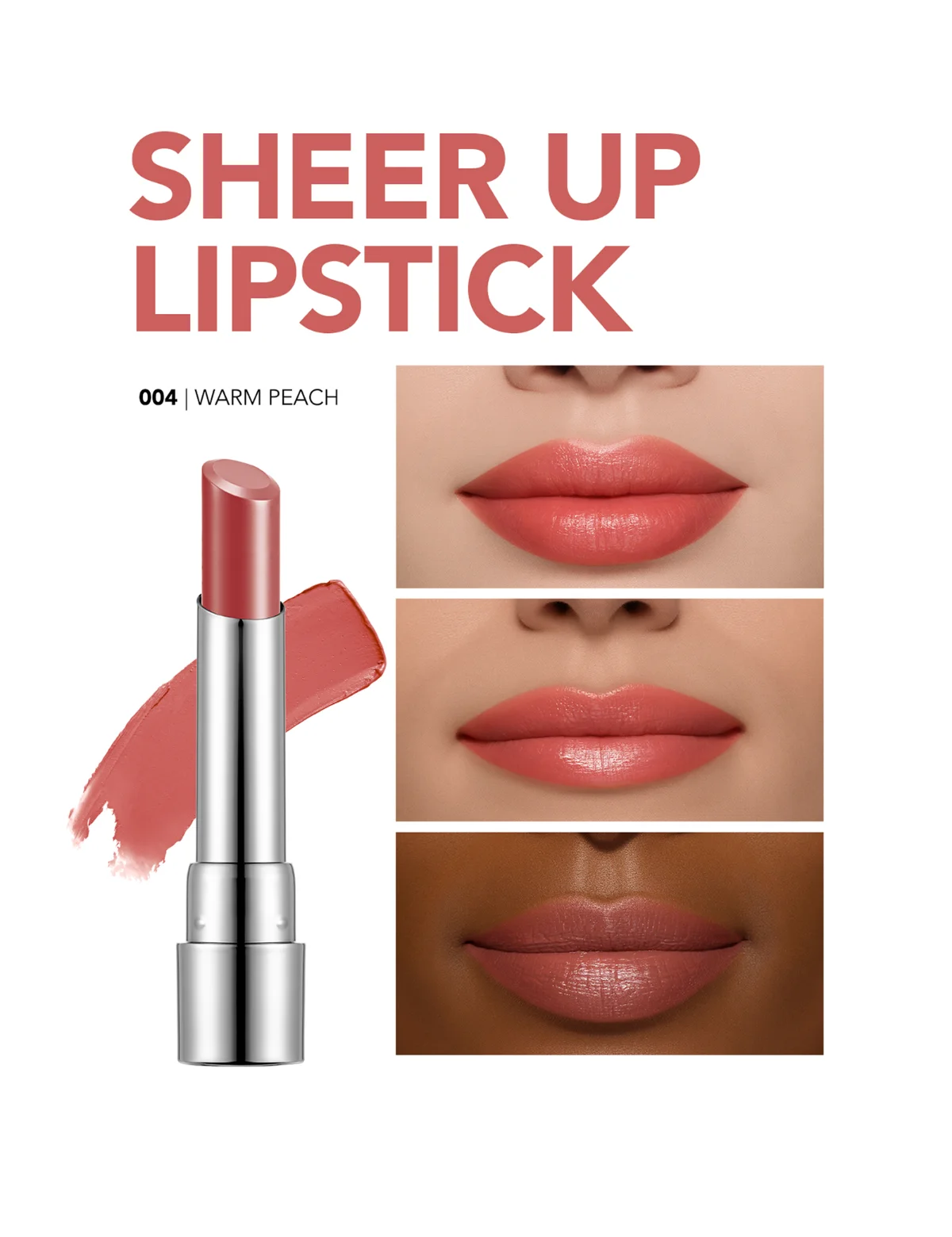 flormar Sheer Up Lipstick 004 Warm Peach 3