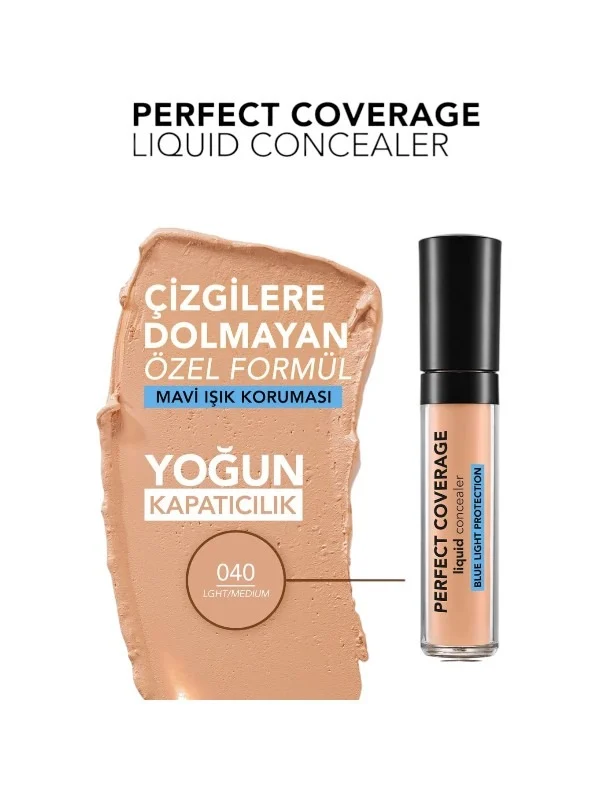 Flormar Perfect Coverage Liquid Concealer - קל/בינוני 040 | 5 מ"ל