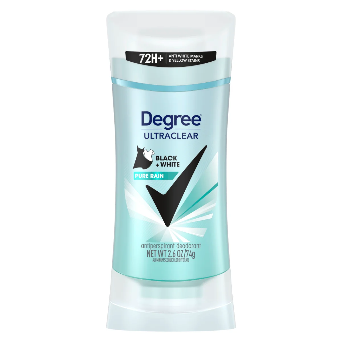 Degree, Ultra Clear, 72+ Hour Wear, שחור + לבן, דאודורנט אנטי-פרספירנט, גשם טהור